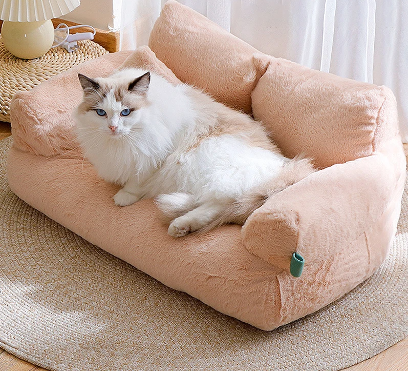 LuxeFluff Kattenbank – Zimowe Ciepłe Legowisko dla Kota & Sofa
